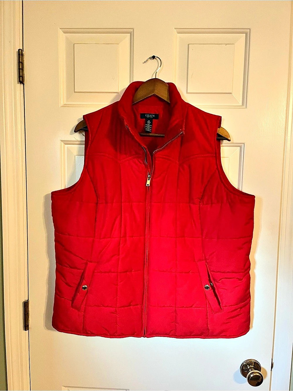 Chaps Red Quilted Vest EUC 1X